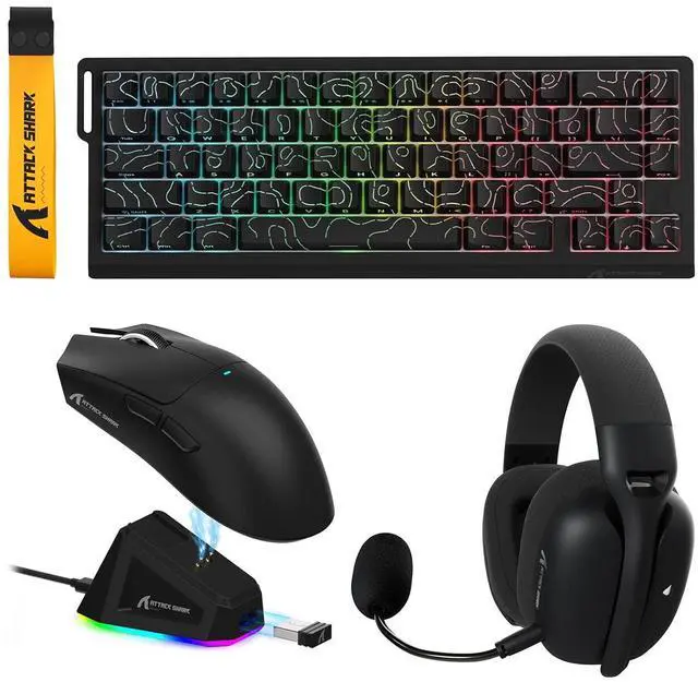 Main image of X11 Gaming Mouse and X68 PRO HE Keyboard and L80PRO Headset Combo,Charging Base,PAW3311,Lightweight,