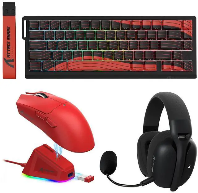 Main image of X11 Gaming Mouse and X68 PRO HE Keyboard and L80PRO Headset Combo,Charging Base,PAW3311,Lightweight,