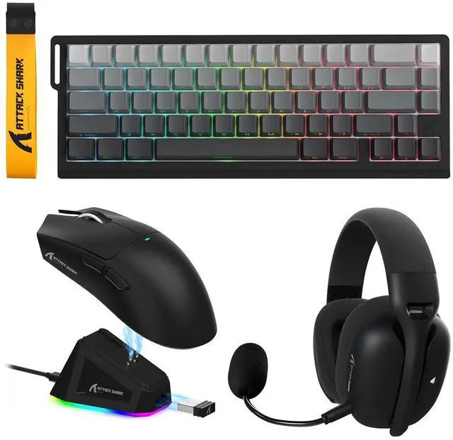 Main image of X11 Gaming Mouse and X68 PRO HE Keyboard and L80PRO Headset Combo,Charging Base,PAW3311,Lightweight,