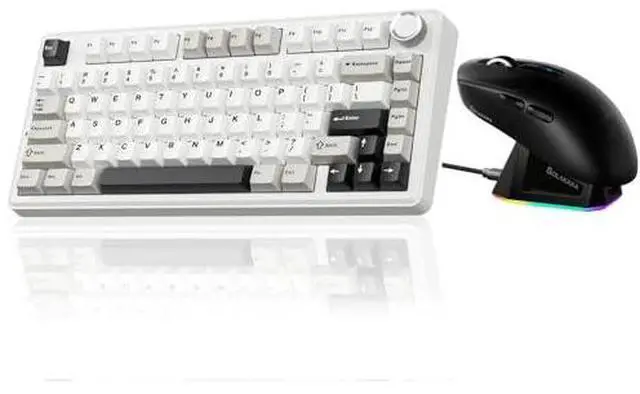 Main image of A75 and SM820, Wireless Keyboard and Mouse Combo for Gaming (A75 White & SM820 Black)