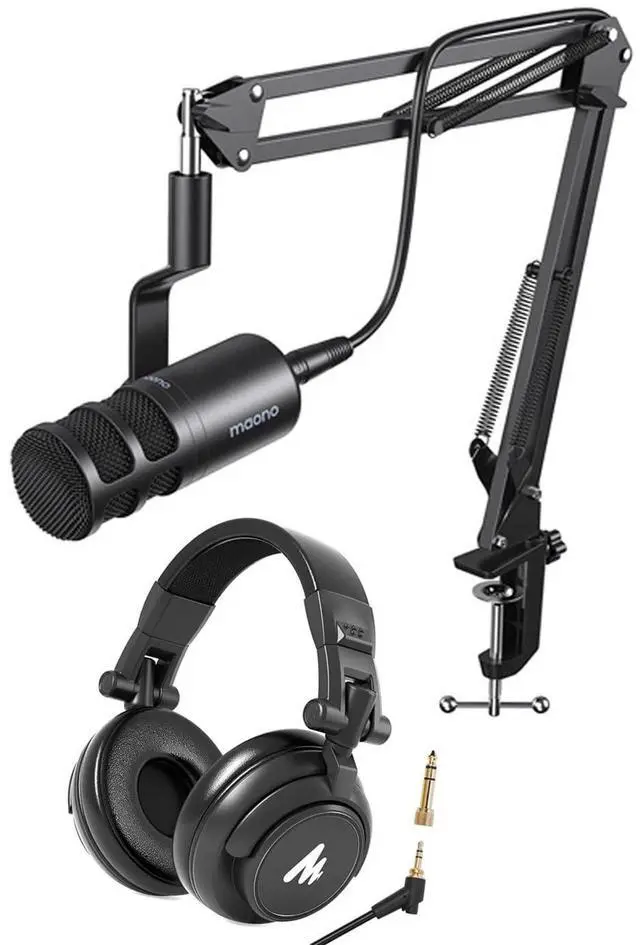 Main image of PD100S XLR Podcast Dynamic Microphone with AU-MH601 Studio Headphones for Vocal Recording