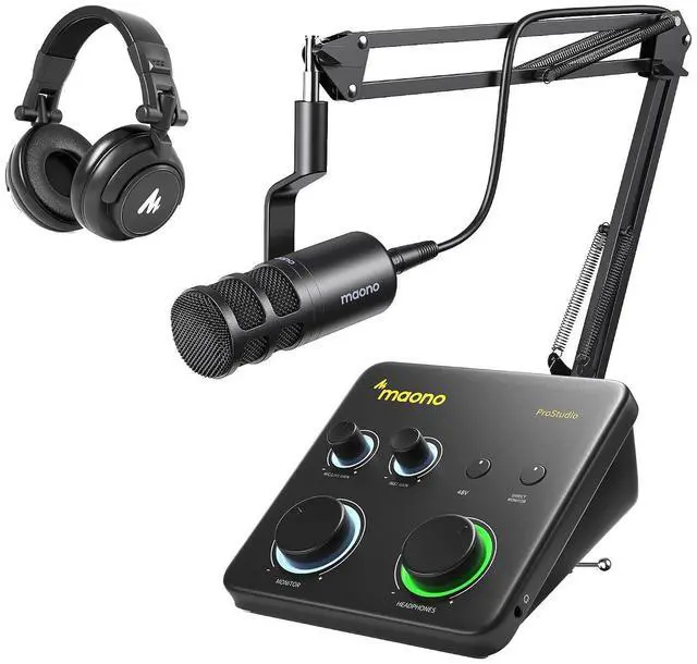 Main image of USB Audio Interface for PC & XLR Dynamic Microphone& Studio Headphone: Interface with XLR Input 24-b