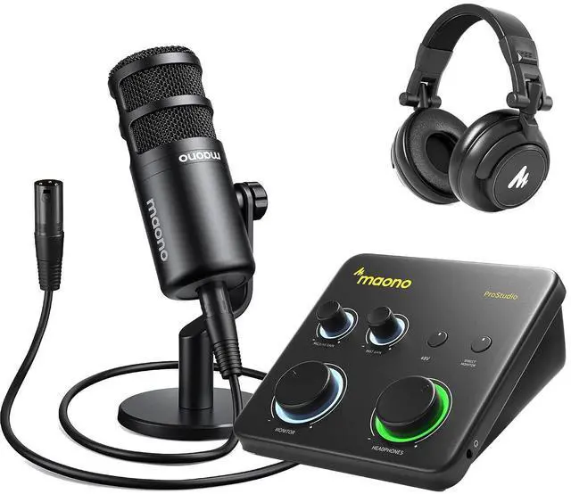 Main image of USB Audio Interface for PC & XLR Dynamic Microphone& Studio Headphone: Interface with XLR Input 24-b