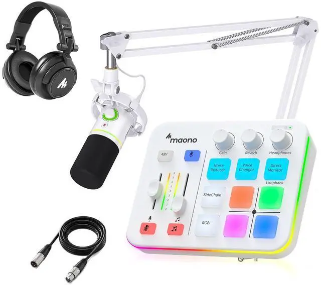 Main image of XLR/USB Dynamic Microphone Gaming Mixer Studio Headphone XLR Cable Kit