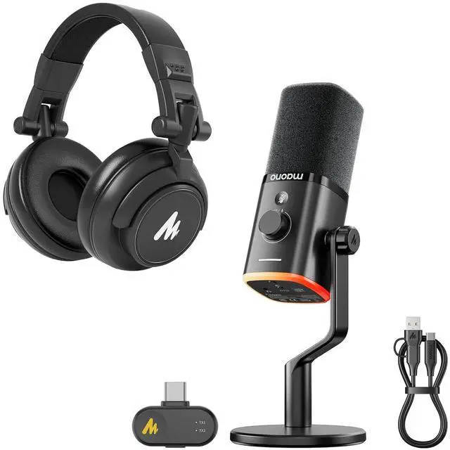 Main image of PD100W Wireless Microphone with MH601 Professional Studio Monitor Headphone