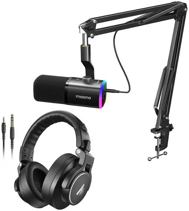 Main image of XLR/USB Gaming Microphone PD100XS + Studio Monitor Mixing DJ Headphones MH700
