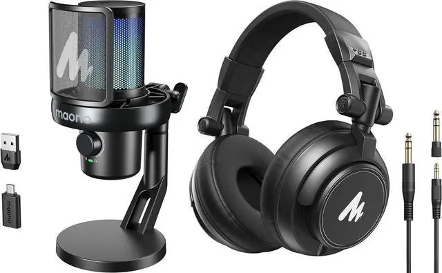 Main image of Wireless Gaming Microphone DM40 Pro + MH601 Professional Studio Monitor Headphones