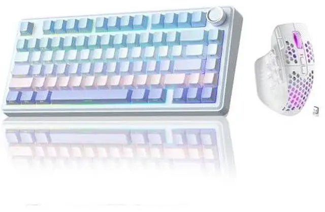 Main image of A75 and SM809Pro,Wireless Keyboard and Mouse Combo for Gaming,White