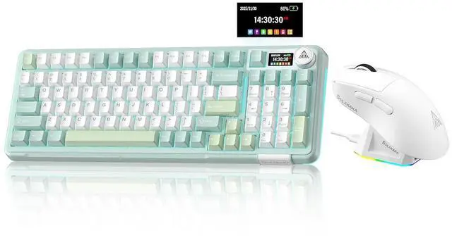Main image of A99 Pro and SM822, Wireless Keyboard and Mouse Combo for Gaming (A99 Pro Green & SM822 White)