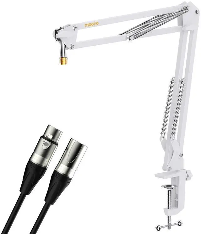 Main image of Boom Arm Microphone Stand with XLR Cable: Adjustable Metal Suspension Mic Boom Arm Kit for Podcast G