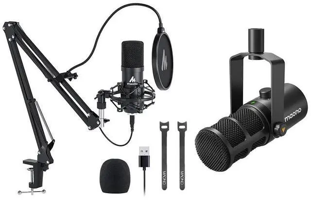 Main image of AU-A04 USB Microphone with PD400X Dynamic Microphone Bundle for Podcast, Studio, Streaming, Recordin