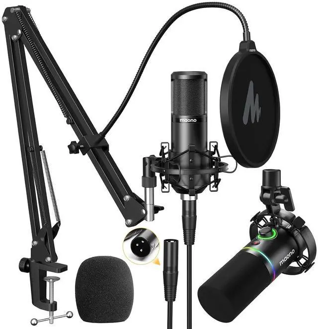 Main image of XLR Condenser Podcast Microphone PM320S with XLR/USB Dynamic Gaming Microphone PD200X for Streaming,