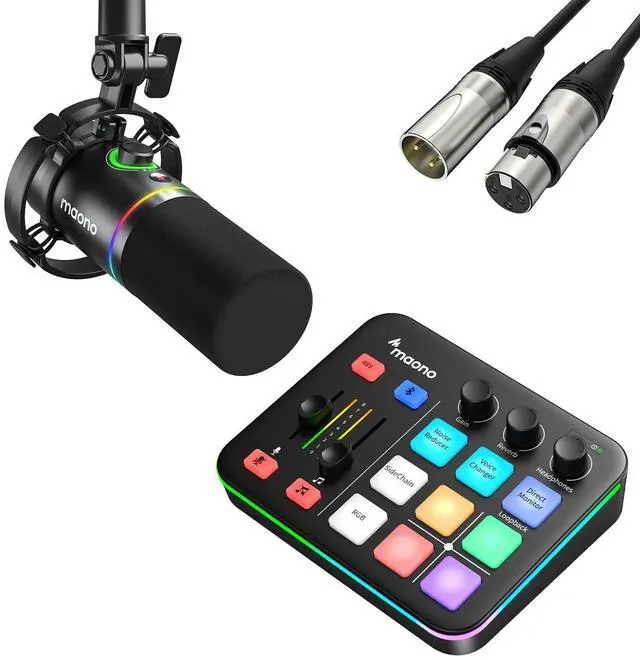 Main image of XLR/USB Dynamic Microphone and Gaming Mixer Kit, for Live Streaming, Podcasting, Content Create, Gam