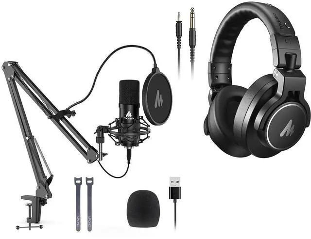 Main image of USB Microphone, 192KHZ/24Bit Plug & Play PC Computer Podcast Condenser Cardioid Metal Mic Kit with P