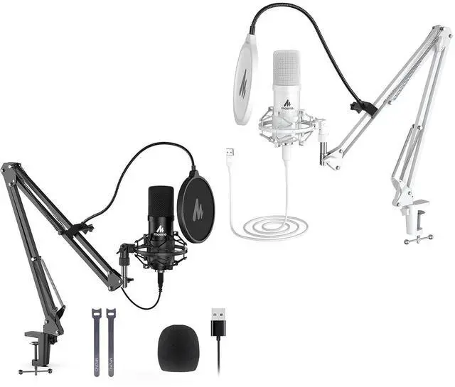Main image of USB Microphone, 192KHZ/24Bit Plug & Play PC Computer Podcast Condenser Cardioid Metal Mic Kit with P