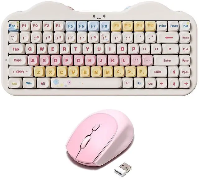 Main image of C75 Wireless Mechanical Keyboard(Beige, Candy Switch), C2 Wireless Mouse(Pink)