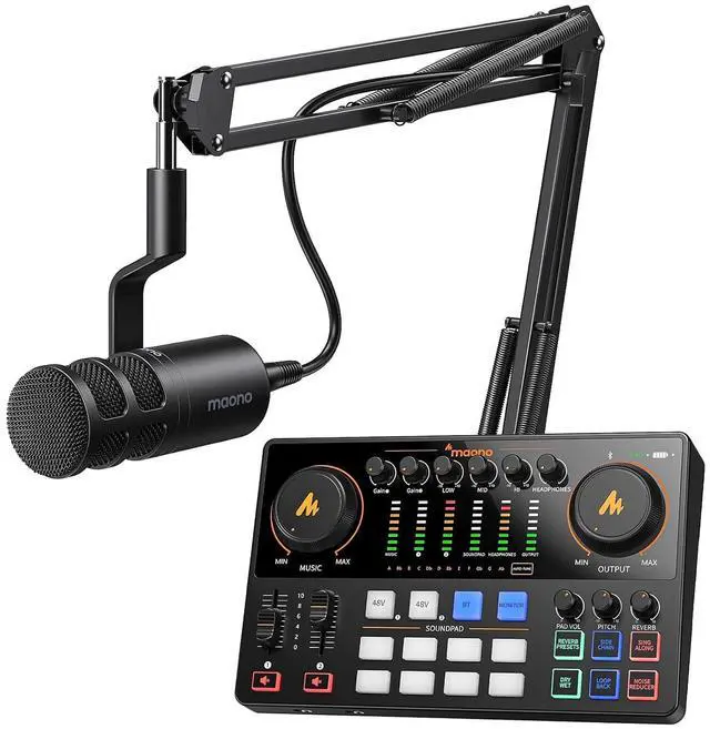 Main image of Podcast Equipment Bundle: Audio Interface, XLR Dynamic Mic with Dual XLR Input, Quick to Mute, Noise