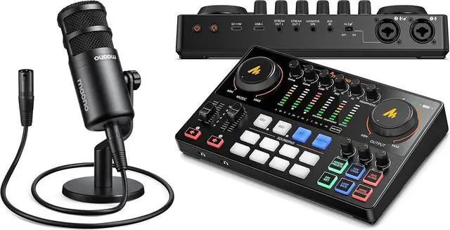Main image of Podcast Equipment Bundle: Audio Interface, XLR Dynamic Mic with Dual XLR Input, Quick to Mute, Noise