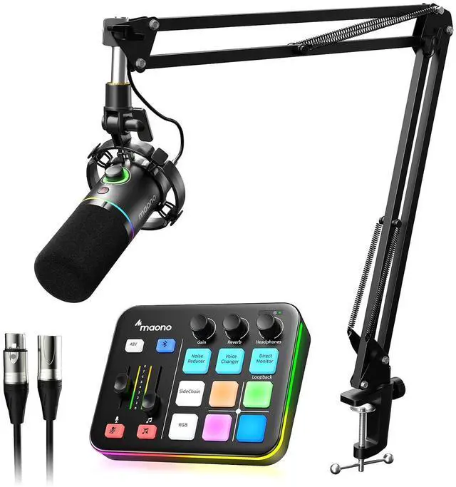 Main image of XLR/USB Dynamic Microphone and Gaming Mixer Kit, for Live Streaming, Podcasting, Content Create, Gam