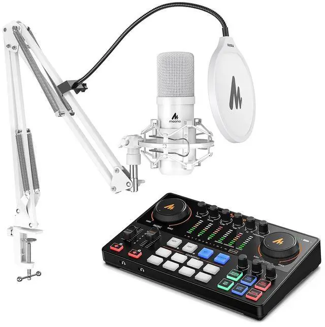 Main image of USB XLR Condenser Microphone with Audio Interface: PC Computer Podcast Cardioid Metal Mic Kit for Re