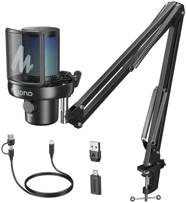 Main image of DM40 Wireless Microphone for PC, PS4, PS5,Laptop,AI Noise Reducing, AI Voice Changer RGB Condenser M