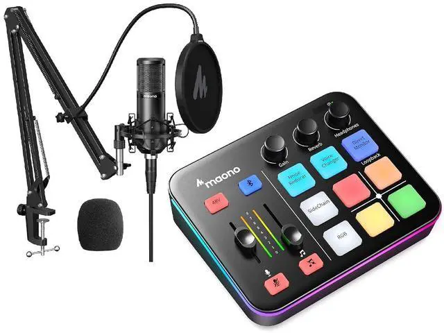 Main image of XLR Condenser Microphone and Gaming Mixer Kit, for Live Streaming, Podcasting, Content Create, Gamin