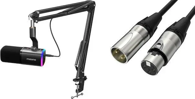 Main image of XLR/USB Gaming Microphone XLR Cable Kit, PC Computer Gaming Streaming Mic with RGB Light, Mute Butto