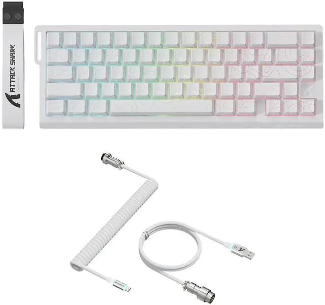 Main image of X68PRO HE Magnetic Gaming Keyboard + C01 Ultra RGB Coiled Cable Combo-White