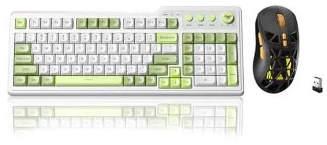 Main image of Aula F3099 Wireless Keyboard and Mouse Combo, Tri-Mode BT5.0/2.4GHz/USB-C Cute Creamy Keyboard with