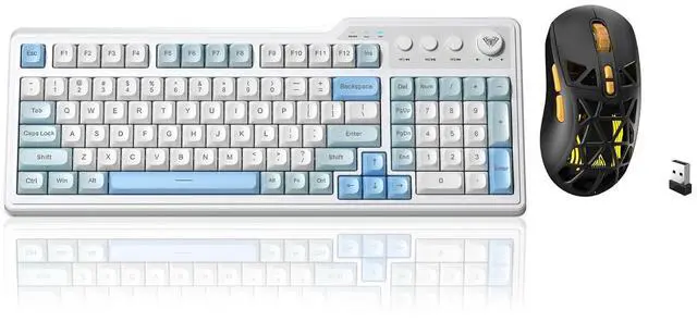 Main image of Aula F3099 Wireless Keyboard and Mouse Combo, Tri-Mode BT5.0/2.4GHz/USB-C Cute Creamy Keyboard with