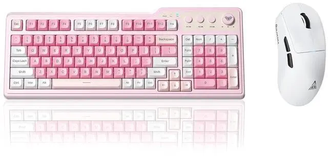Main image of Aula F3099 Wireless Keyboard with Media Knob RGB Backlit Gaming Keyboard + SOLAKAKA SM850 - Wireless