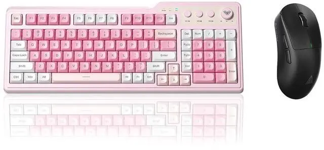 Main image of Aula F3099 Wireless Keyboard with Media Knob RGB Backlit Gaming Keyboard + SOLAKAKA SM850 - Wireless