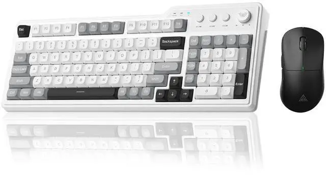 Main image of Aula F3099 Wireless Keyboard with Media Knob RGB Backlit Gaming Keyboard + SOLAKAKA SM850 - Wireless