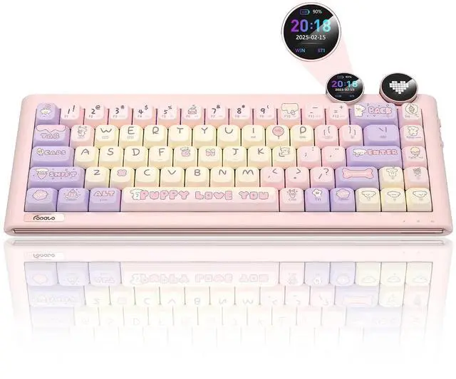 Main image of D68 Gaming Keyboard, 68% RGB Hot Swappable Gasket Structure 3-Mode Mechanical Keyboard, Bluetooth Wi