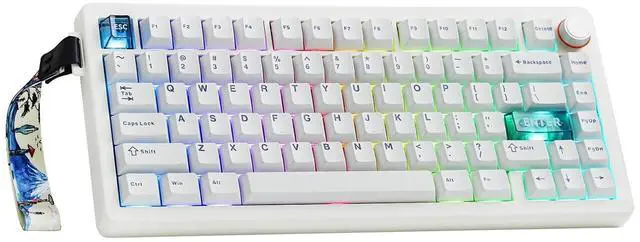 Main image of CIDOO QK75 VIA Programmable 75% Compact Keyboard, USB-C/BT5.0/2.4Ghz Wireless, Hot Swappable Custom