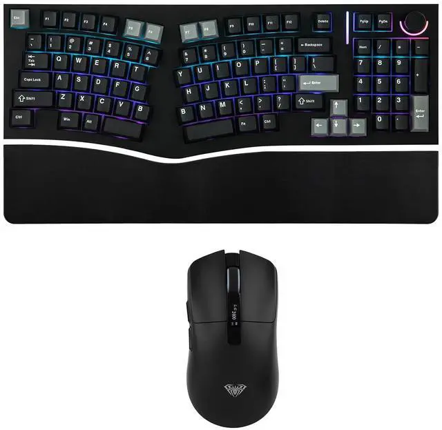 Main image of Alice98 Ergonomic 98 Keys Custom Mechanical Keyboard with SC590 PRO Gaming Mouse with Display Screen
