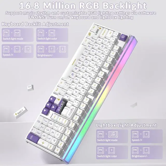 Alt view image 4 of 7 - Aula Hall Effect Keyboard and Mouse Combo, Aula Hero99 Hall Effect Keyboard SC620 Wireless Mouse