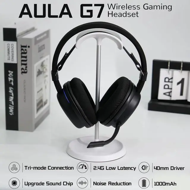 Alt view image 7 of 7 - Aula Wireless Keyboard and Headset Combo, Aula L99 Wireless Keyboard G7 Wireless Headset
