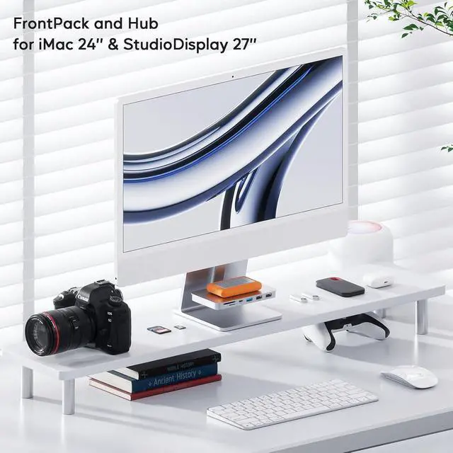 Alt view image 7 of 7 - iMac Accessories for i-Mac 2021/2023/2024, USB C Hub for iMac with USB A/C 10Gbps, Hub for M1/M3/M4, 2 USBA 2.0, SD/TF Card Reader for iMac24 inch & Studio Display 2 Sliver
