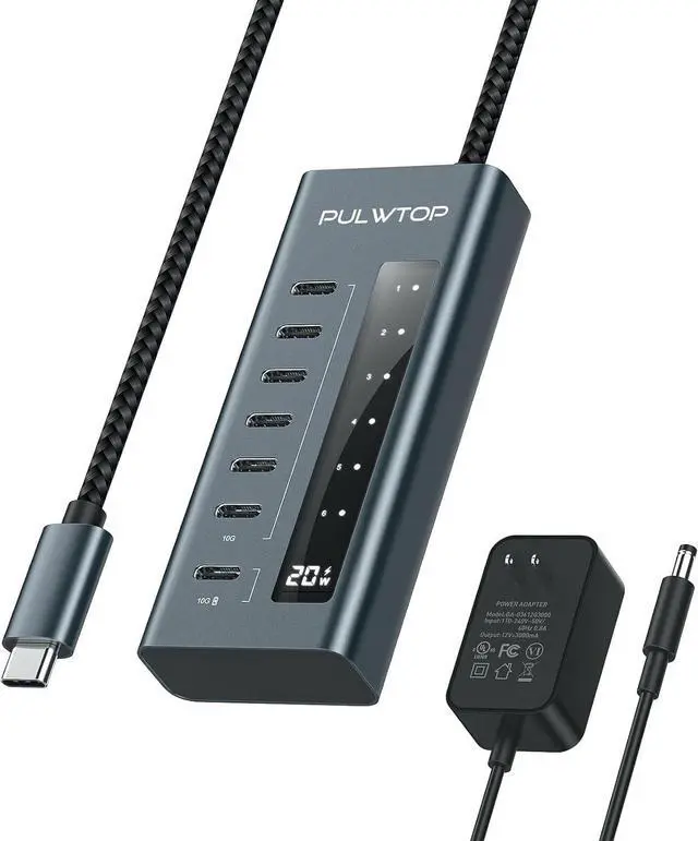 Main image of USB C Hub for Laptop, 7 in 1 10Gbps USB Adapter Support Data & Charging(Not Support Video), USB Hub 10Gbps Ports for iMac, MacBook Pro/Air, iPad, XPS, USB Hub Multiport Adapter