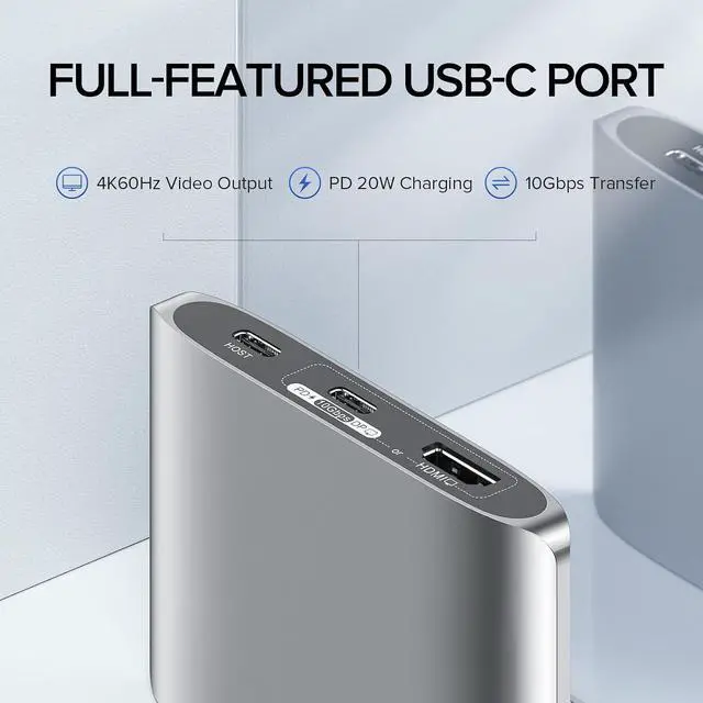 Alt view image 7 of 7 - 6-in-1 USB C Hub with 4K HDMI,3 USBC 10 Gbps Data Ports, Full-Featured USB-C100W Power Delivery+10 Gbps Data Ports+4K DP