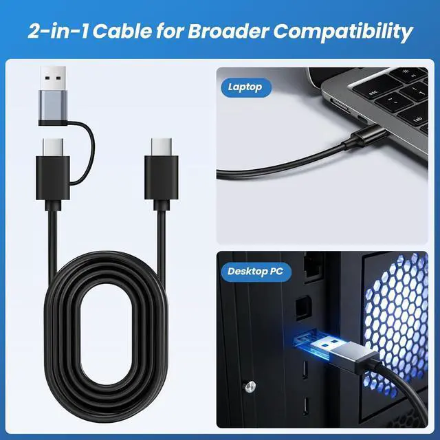 Alt view image 4 of 5 - 4-Port USB 3.0 Hub with 5V Type-C Power Port, 5Gbps Aluminum USB Data Splitter for Gaming Desk & PC setups, 23° Ergonomic Angled Extender with Dual Cables for External SSD, PS5, Orange