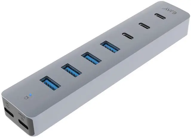 Main image of 7 Port USB Hub 3.0, USB Splitter with 4 USB-A & 3 USB-C Ports, Detachable Cable USB C to USB Adapter, High Speed Data Transfer USB Extender for Laptop, PC, Desktop, Flash Drive, HDD, XPS