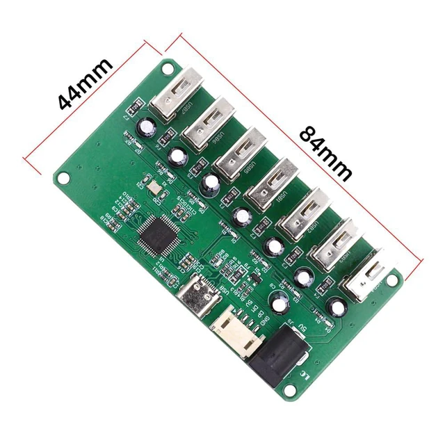 Alt view image 3 of 7 - xiwai USB2.0 Type-C & 4Pin Pitch=2.0mm Wafer 1-to-7 Ports Type-A HUB Splitter PCBA Expansion Module Board PCs Multiport 4 Devices for Keyboard Mouse Scanner Printer