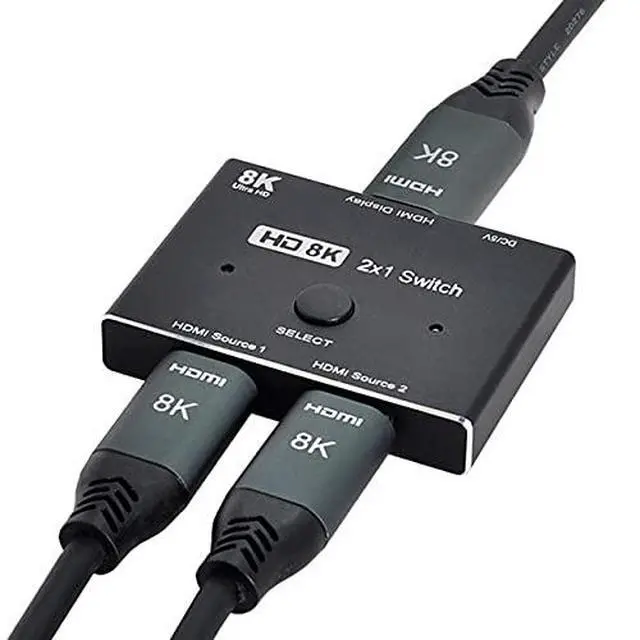 Alt view image 3 of 7 - 8K@60hz HDMI-Compatible 2.1 Switch 2-IN-1-OUT Hub Support HDCP SST Extended 4K@60hz