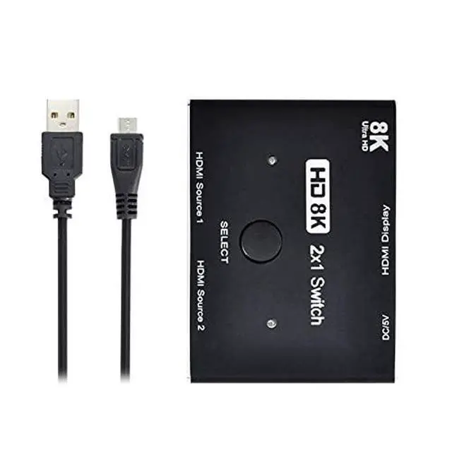 Alt view image 4 of 7 - 8K@60hz HDMI-Compatible 2.1 Switch 2-IN-1-OUT Hub Support HDCP SST Extended 4K@60hz