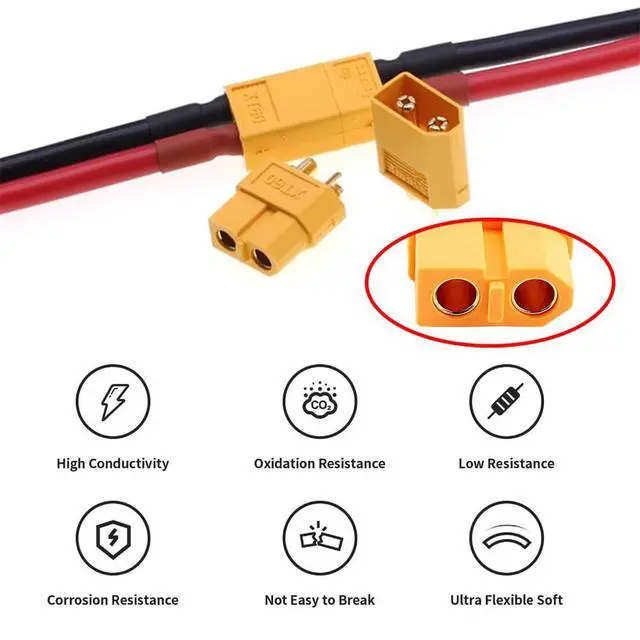 Alt view image 7 of 7 - xiwai 12AWG XT60 Extension Cable Female to Female Connector for RC Battery Power Station with Solar Panel(1.6FT)