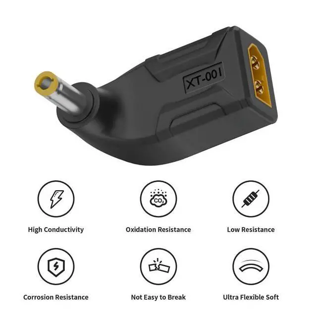Alt view image 5 of 7 - xiwai XT60 Power Connector Male SC100 Protocol to DC 5.5x2.5mm Male Plug Fast Charging Angled Vertical Adapter for RC Lipo Battery Quadcopter Multicopter Aeromodelling