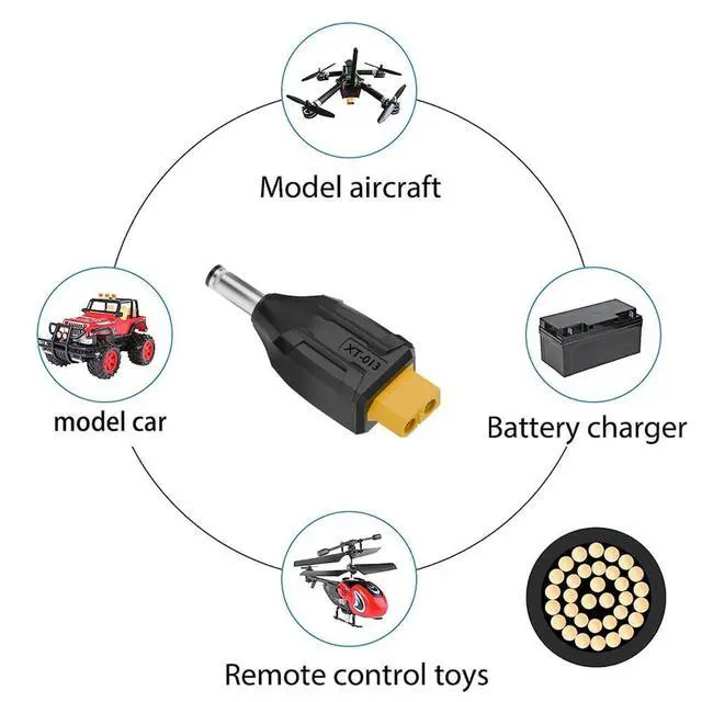 Alt view image 7 of 7 - xiwai XT60 Power Connector Female SC100 Protocol to DC 5.5x2.1mm Male Plug Fast Charging Adapter for RC Lipo Battery Quadcopter Multicopter Aeromodelling