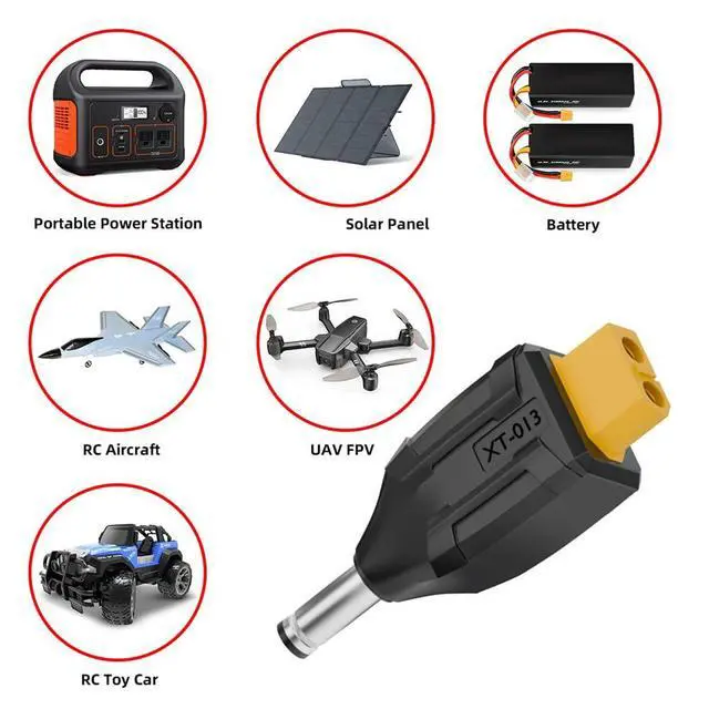 Alt view image 6 of 7 - xiwai XT60 Power Connector Female SC100 Protocol to DC 5.5x2.1mm Male Plug Fast Charging Adapter for RC Lipo Battery Quadcopter Multicopter Aeromodelling